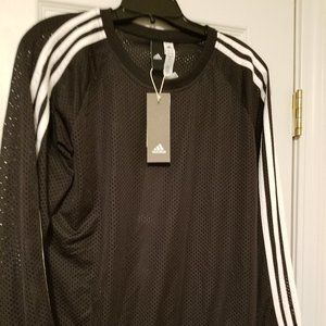 Women's Adidas mesh top (ink black). NWT. Medium